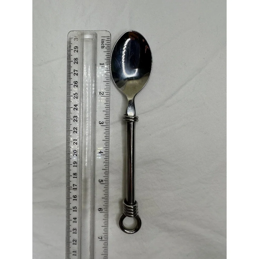 pier 1 imports spoon Stainless flatware 18/8 Rope Ring Wrapped 6 1/2 in MOD